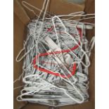 1x Box Containing Over 100 Asab - White Rubber Coated Metal Hangers - Good Condition.