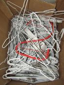 1x Box Containing Over 100 Asab - White Rubber Coated Metal Hangers - Good Condition.
