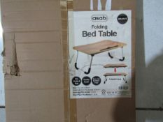 Asab - Folding Walnut Bed Table - Unchecked & Boxed.