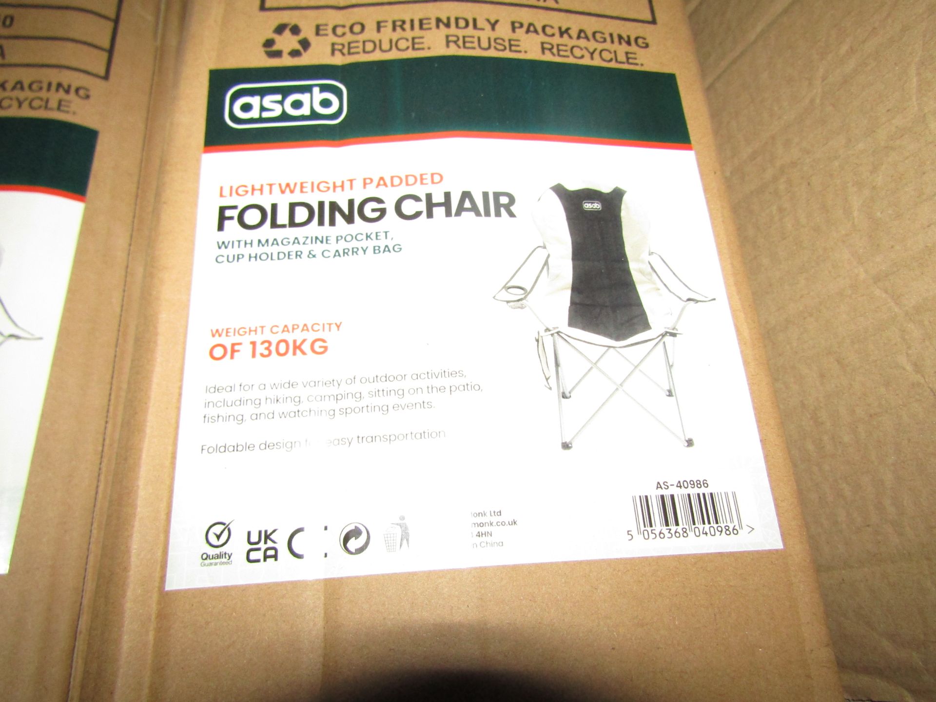 Asab - Lightweight Padded Folding Chair - Boxed. - Image 4 of 6