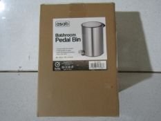 Asab - Bathroom Pedal Bin - Boxed.