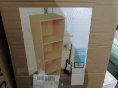 Asab - 4-Tier Beech Bookcase 106x30x24cm - Boxed.