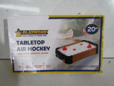 Playmonk - 20" Tabletop Air Hockey Table - Boxed.