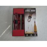 Drip-Free Metal Chill Rod Wine Pourer - Boxed.