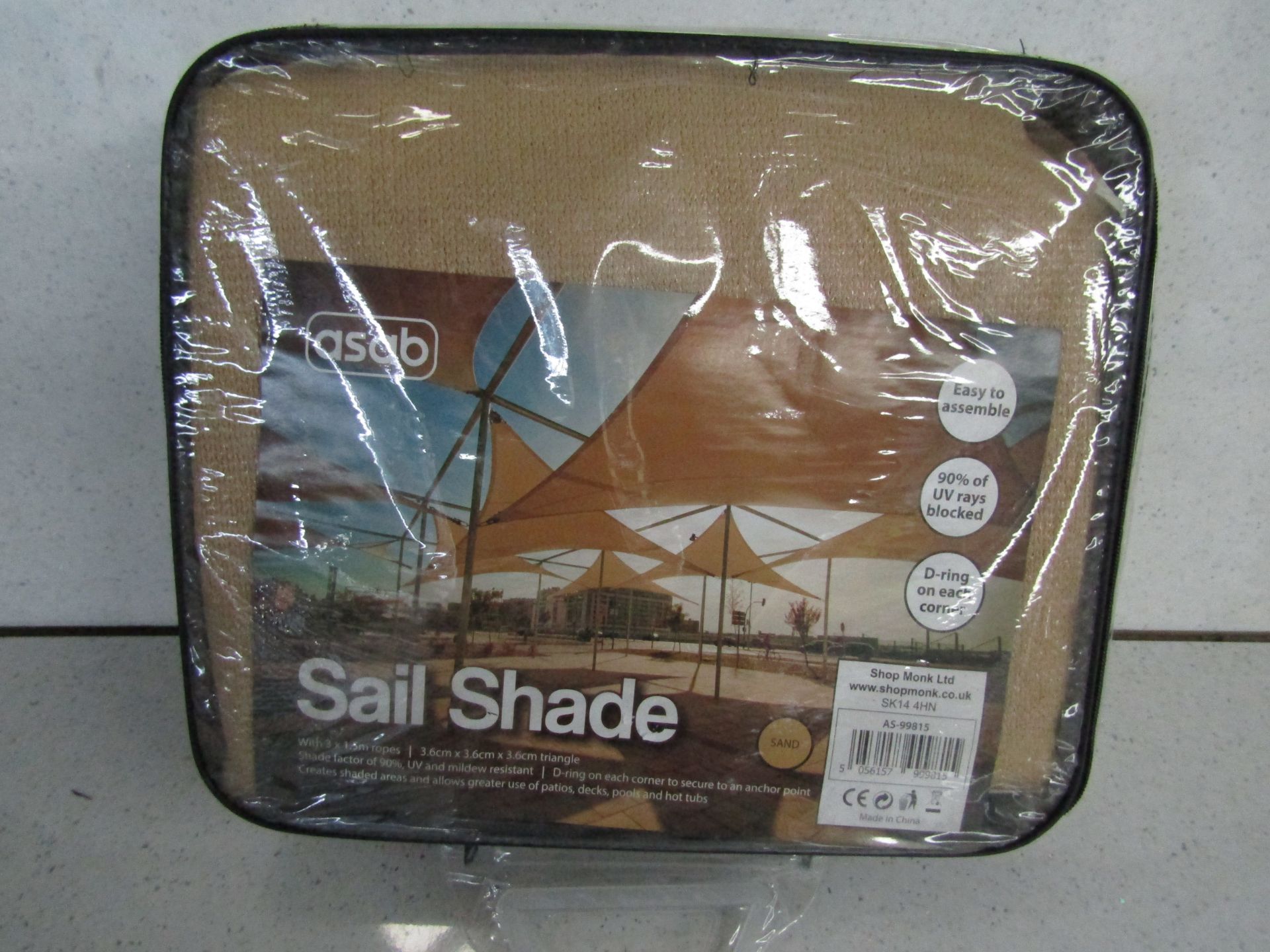 Asab - Sand Sail Shade / 3.6x3.6x3.6M - Packaged.