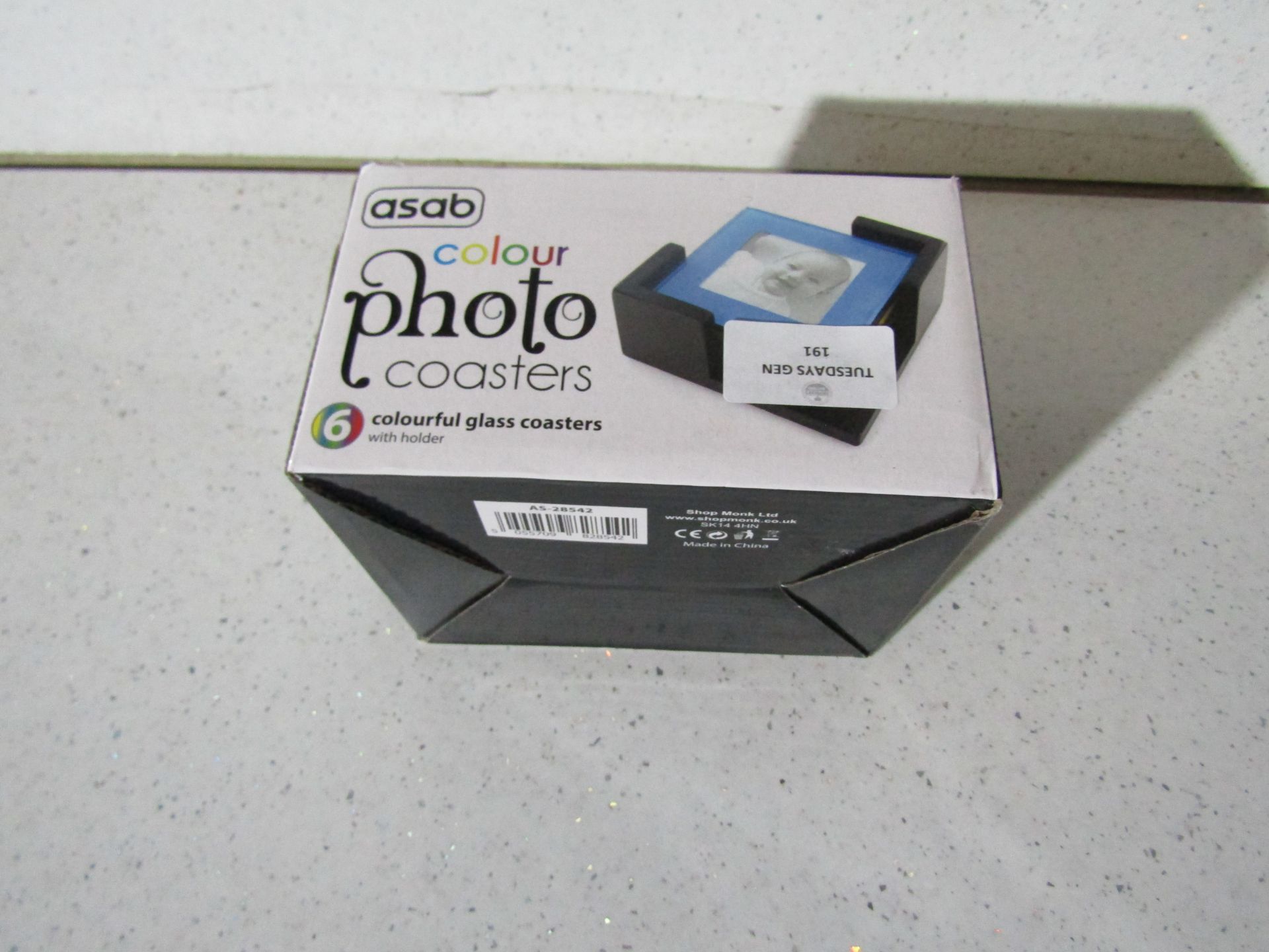 Asab - Set of 6 Colour Photo Coaster - Boxed.