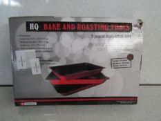 HQ - 3-Piece Non-Stick Bkae & Roasting Trays - Boxed.