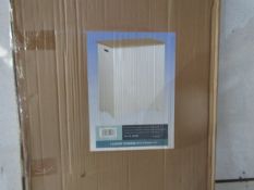 Asab - White/Bamboo Wooden Laundry Storage Unit / 50x30x60cm - Boxed.