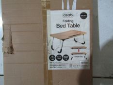 Asab - Folding Walnut Bed Table - Unchecked & Boxed.