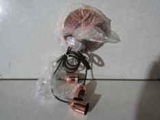 Copper 3-Way Pendent Ceiling Light - Look In Good Condition & Non Original Packaging.