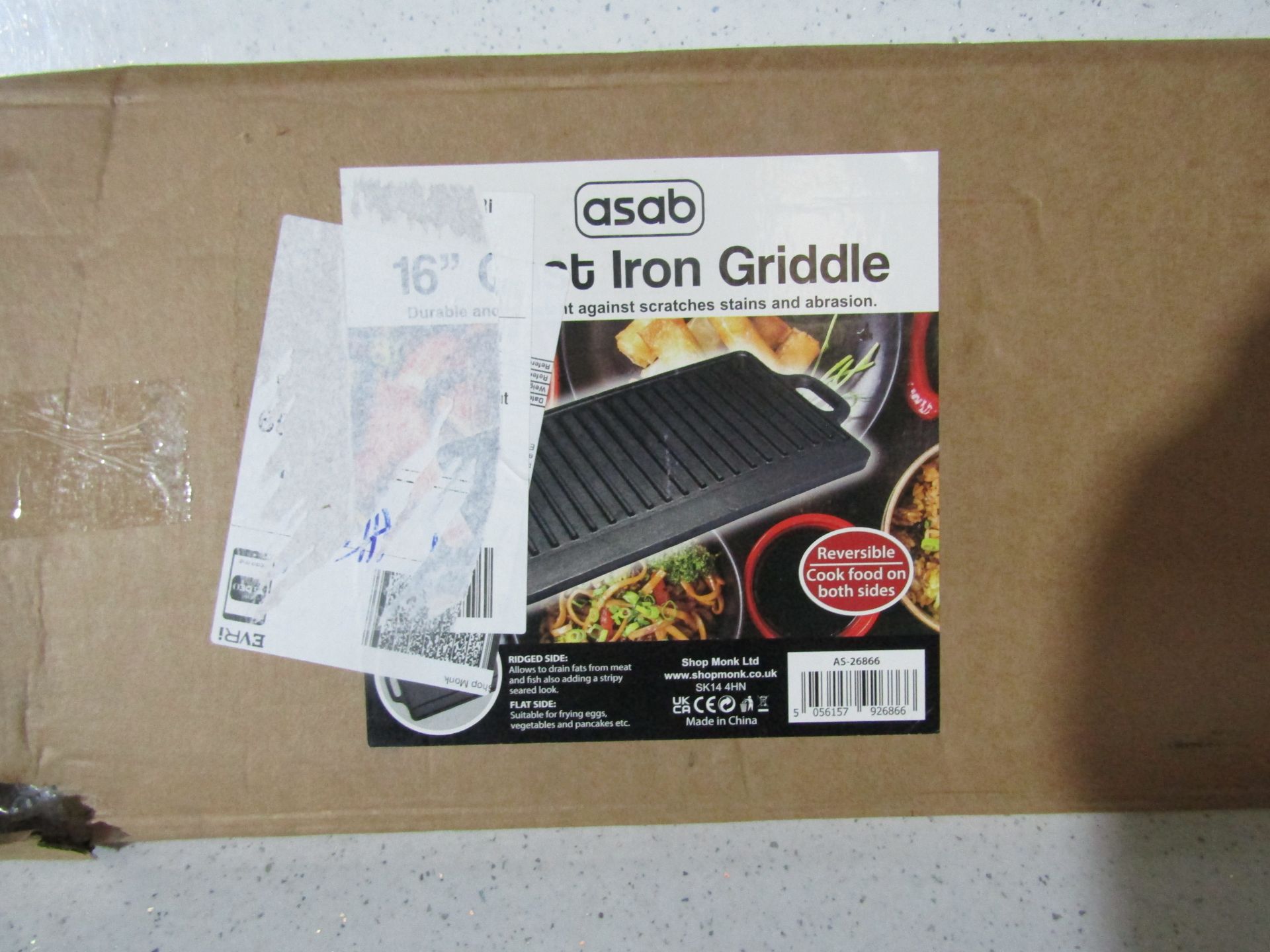 Asab - 16" Cast Iron Griddle Plate - Boxed.