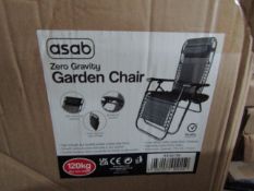 Asab - Zero Gravity Black Garden Chair - Boxed.