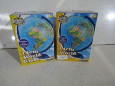 2x Brainstorm - 14cm World Globes - Boxed.