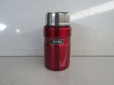 Thermos - Stainless Steel Red Insulated Flask / 710ml - Slight Dent Present.