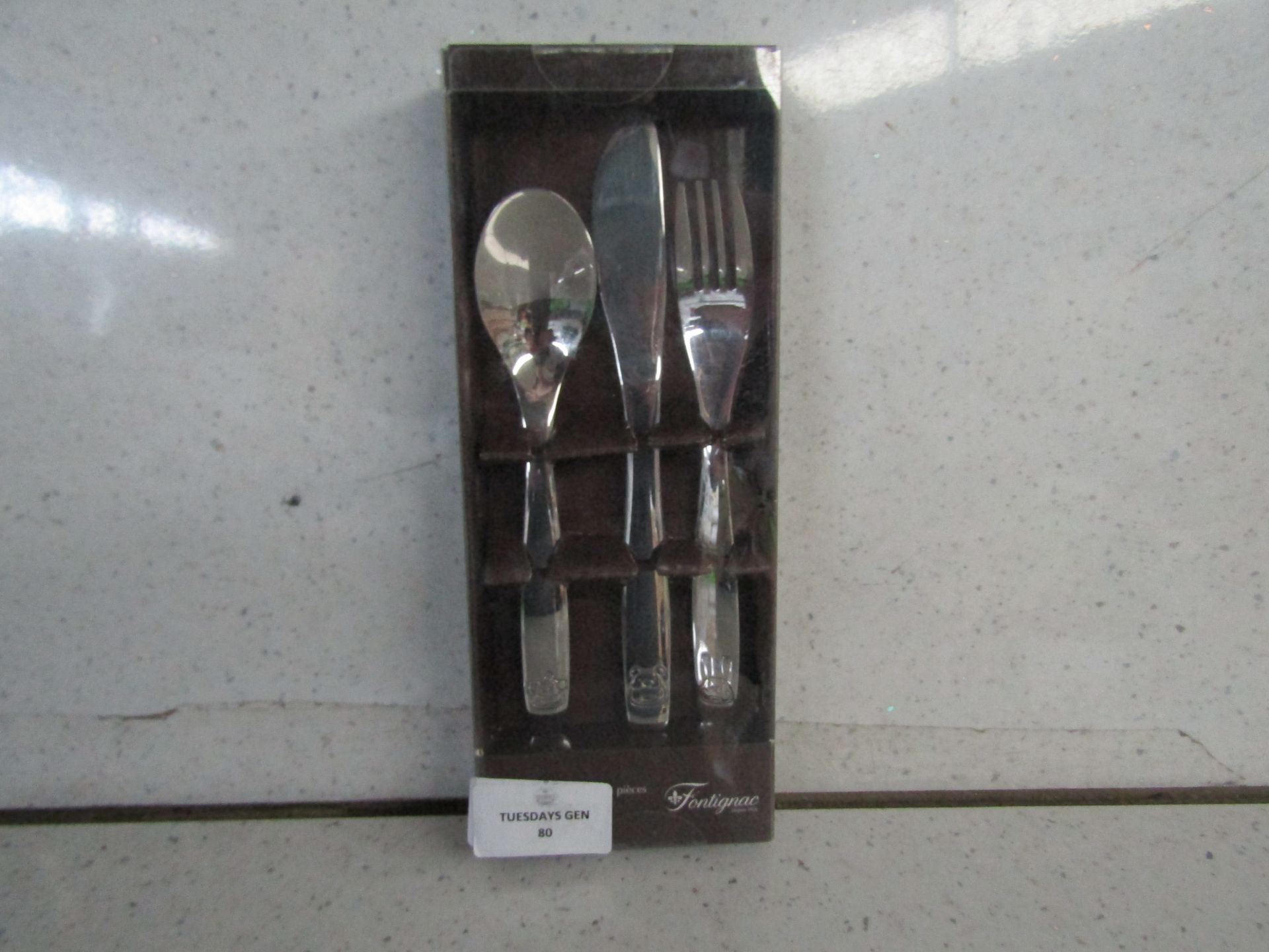 Fontignac - Set of 3 Stainless Steel Child Cutlery Set - New & Packaged.