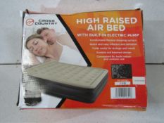 Cross Country - High Raised Air Bed With Built-In Electric Pump / Double - Unchecked & Boxed.