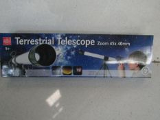 Edutoys - Terrestrial Telescope Zoom 45x 40mm - Boxed.