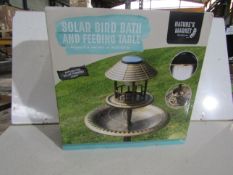 Natures Market - Solar Bird Bath & Feeding Table - Unchecked & Boxed.