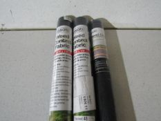 2x Asab - Weed Control Fabric 25x1m - Packaged. 1x Asab - Weed Control Fabric - 8x1.5m - Packaged.
