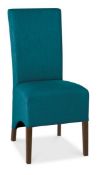 Bentley Designs Nina Walnut Teal Fabric Wing Back Dining Chair RRP 293