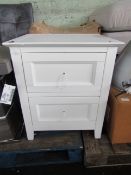 Dusk Edie 2 Drawer Bedside Table - White RRP 162