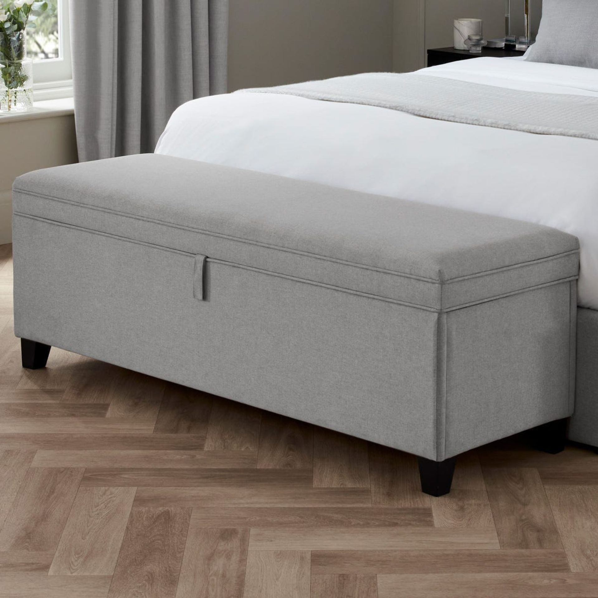 Dusk Ottoman Storage Bench - Plain - Grey RRP 229