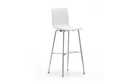 Heals Hal Bar Stool High White Shell Chrome Base RRP 380