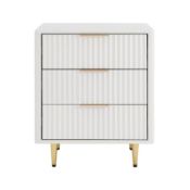 Dusk Gracie 3 Drawer Bedside Table - White/Gold RRP 159