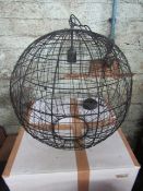 Round Black Wire Frame Hanging Light