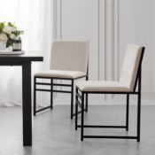 Dusk Rae 2 Dining Chairs - Chenille -Natural RRP 249