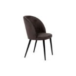 Heals Austen Dining Chair in Asphalt Plush Velvet and Black RRP 299