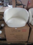 Dusk Indy Boucle Accent Chair - Off White - Please Note No Legs Present RRP 135