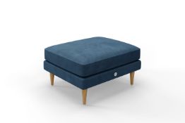 Snug The Big Chill Footstool Blue Steel Velvet & Brown Feet RRP 399