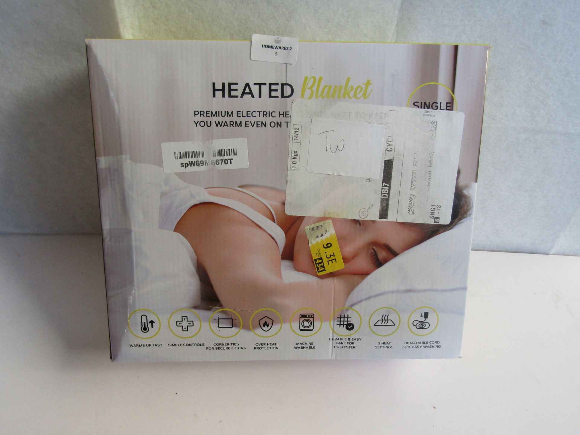 Unbranded - Electric Heated Blanket / Single - Untested & Boxed.