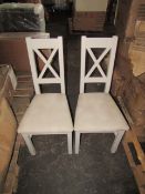 Oak Furnitureland Kemble Painted Chair with Dappled Beige Fabric Seat (Pair) RRP 380.00 About the