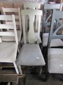 Oak Furnitureland Brindle Painted Chair with Dappled Silver Fabric Seat (Pair) RRP 380 About the