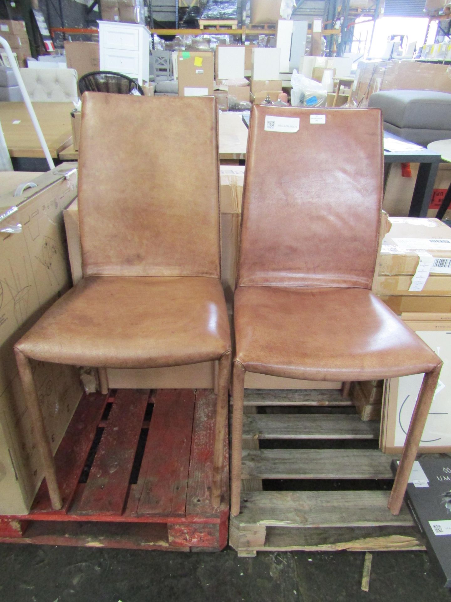Heals Buffalo Side Chair Camel Leather DISC RRP 299