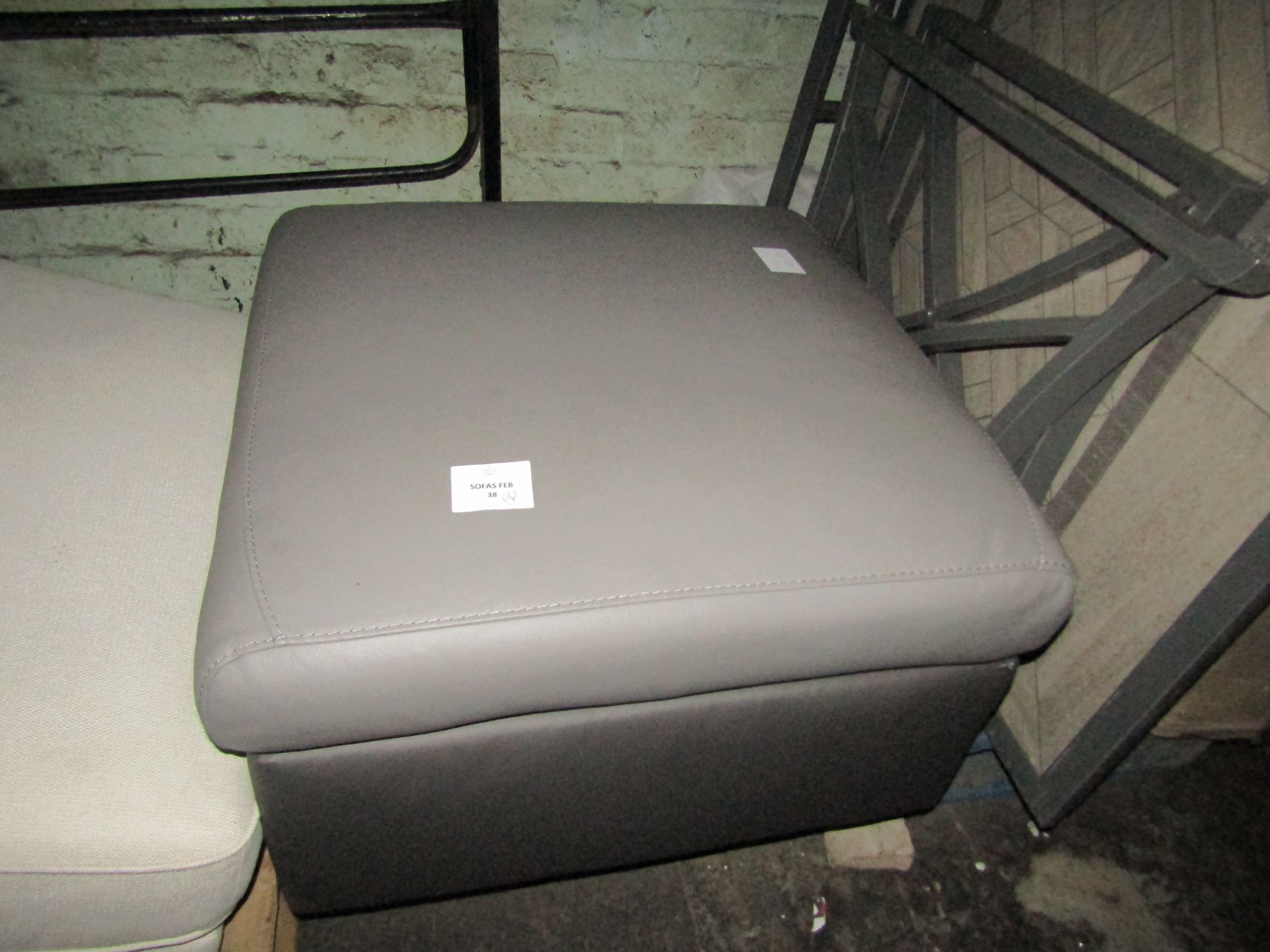Pluto Dark grey and Light grey storage footstool, unchecked