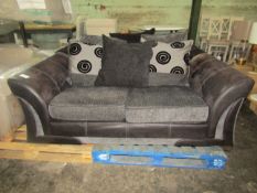 Fabric & Leather 2 Seater Sofa - Heavily Used. Viewing Advised.