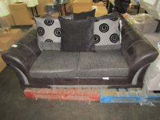 Fabric & Leather 2 Seater Sofa - Heavily Used. Viewing Advised.