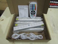 1 x Set of 6 LED ReChargeable Cabinet Lights Colour Changing or Plain White With Remote New & Boxed