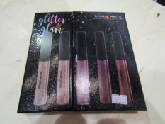 2x Profusion Glitter & Glam 5 Metal Matte Liquid Lipstic Collection, Unchecked & Boxed.