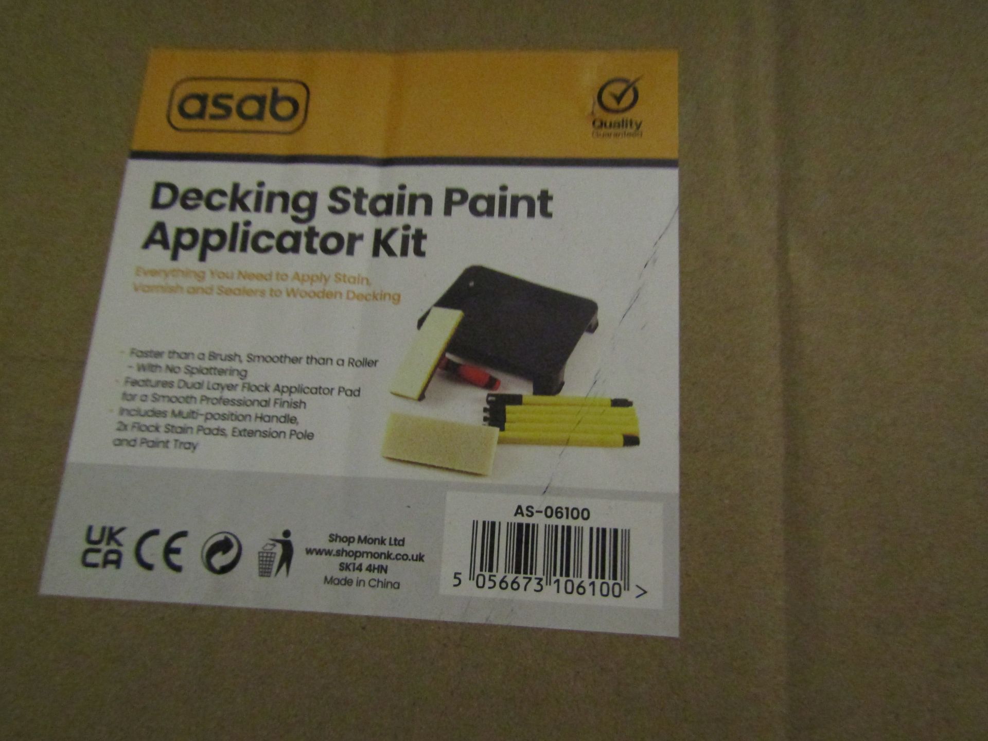 Asab Decking Stain Paint Applicator Kit, Unchecked & Boxed.