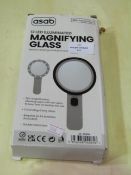 Asab 12 LED Illuminated Magnifying Glass, 30x Magnification - Unchecked & Boxed.