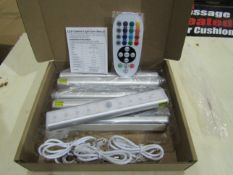 1 x Set of 6 LED ReChargeable Cabinet Lights Colour Changing or Plain White With Remote New & Boxed