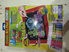 Magic Pad Mega Create Art That Glows! With 12 Markers & 8 Light Affects - Unchecked & Boxed.