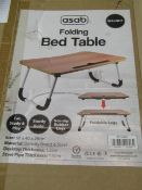 Asab Walnut Folding Bed Table - Size: 60 x 40 x 28cm - Unchecked & Boxed.