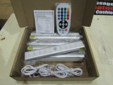 1 x Set of 6 LED ReChargeable Cabinet Lights Colour Changing or Plain White With Remote New & Boxed