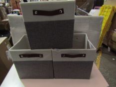 3 x Square Storage boxes. Unused