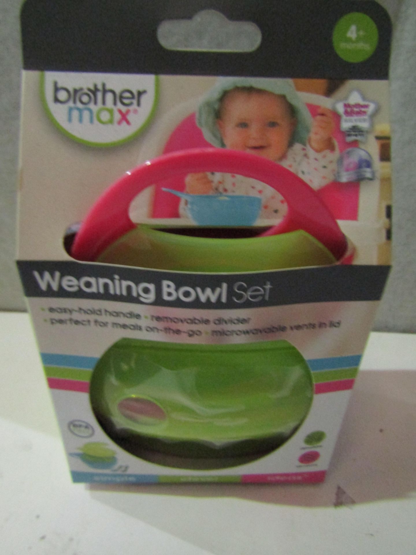 2x Max Brothers Weaning Bowl Set, New With Package.